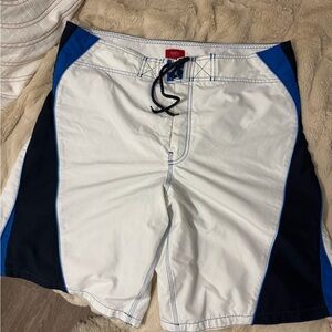 Mossimo Supply Co. White and Blue Board Shorts